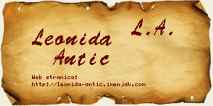 Leonida Antić vizit kartica